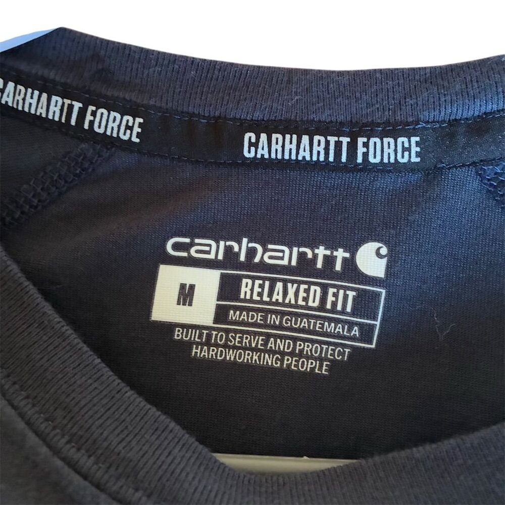 Carhartt Men's Blue Long-Sleeve Relaxed Fit Pocket T-Shirt Size M - Picture 5 of 8